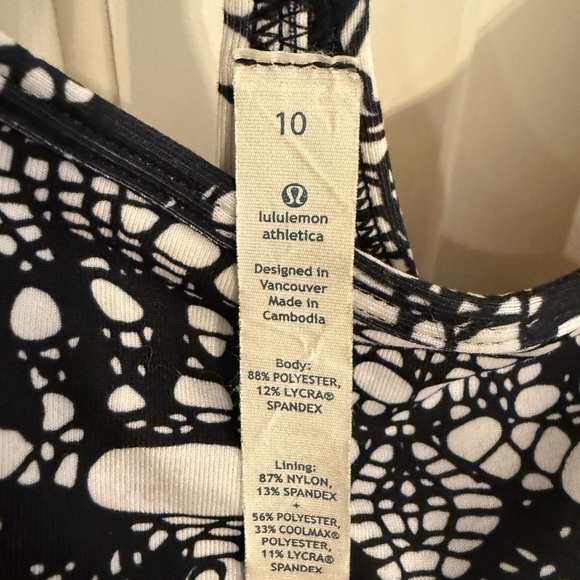 Lululemon Power Y Tank White Black Glacier Lace 31949 - Picture 8 of 10